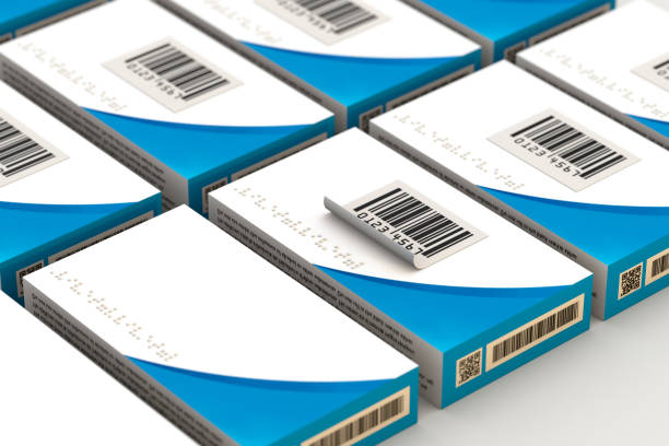 Label with bar code and medicine box