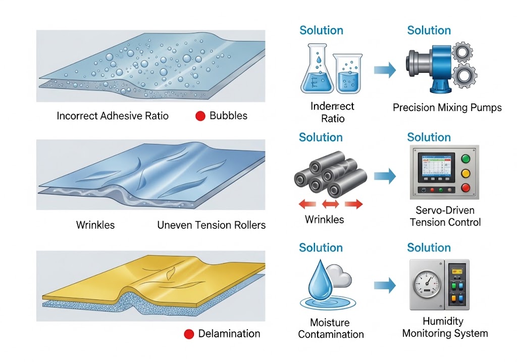 defects in Solventless Laminating Process root cause and solutions