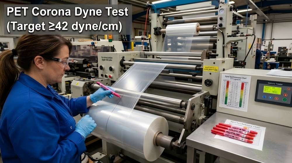 PET Corona Dyne Test