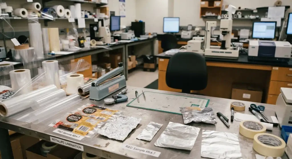 metallized film and aluminum foil samples