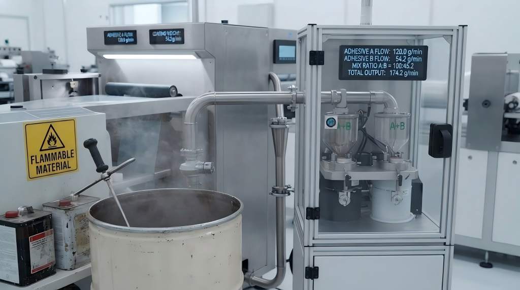 solvent or water-based conventional lamination processes