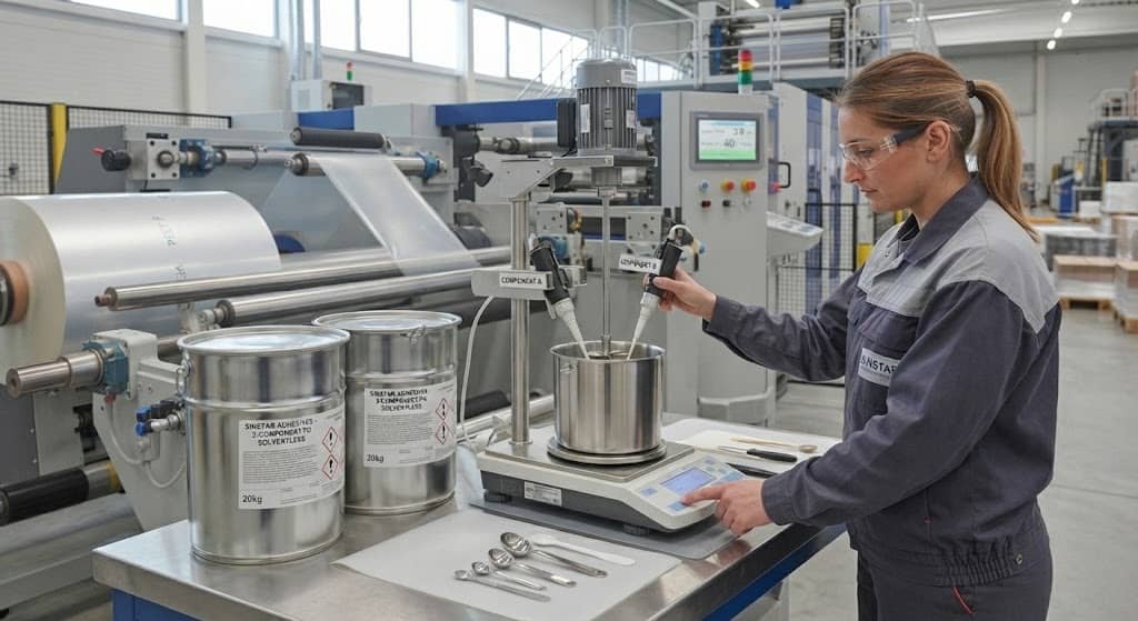 solventless-adhesive-mixing