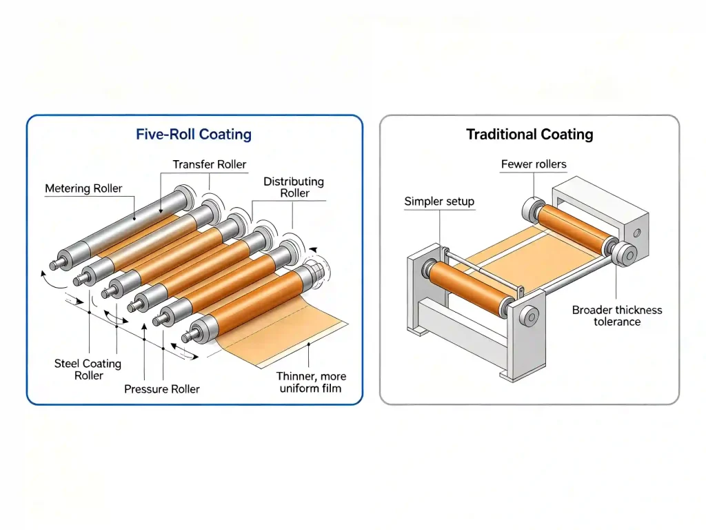 Five-Roll Coating vs. Traditional Coating