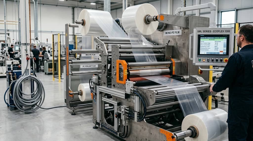 Mono-PE_Solventless_Lamination_Machine_In_Operation